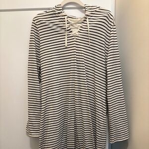 Nautica Blue Striped Sweater Dress Size XL